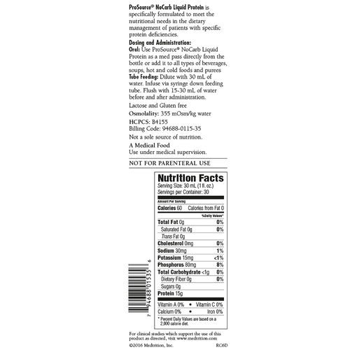 MON709355CS - National Nutrition - National Nutrition Protein Supplement ProSource NoCarb&trade; Berry Punch 32 oz., 4EA/CS