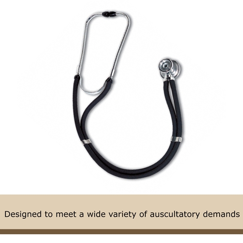 MON709505EA - W.A. Baum - Sprague Stethoscope Black 2-Tube 30 Inch Tube Double Sided Chestpiece, 1/EA