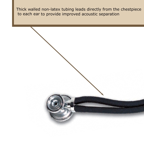 MON709505EA - W.A. Baum - Sprague Stethoscope Black 2-Tube 30 Inch Tube Double Sided Chestpiece, 1/EA