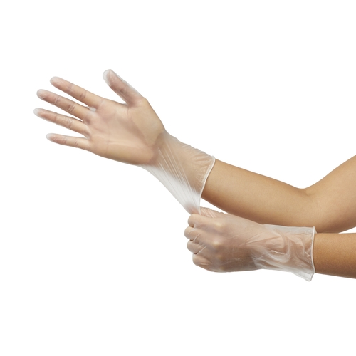 MON712735CS - McKesson - McKesson Exam Glove x-Small NonSterile Vinyl Standard Cuff Length Smooth Clear Not Chemo Approved, 10 EA/CS