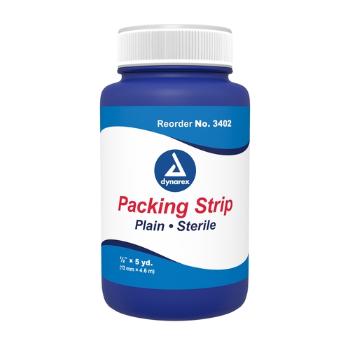 MON713213CS - Dynarex - Wound Packing Strip Cotton Non-impregnated 1/2&quot; x 5 Yard Sterile, 12 EA/CS
