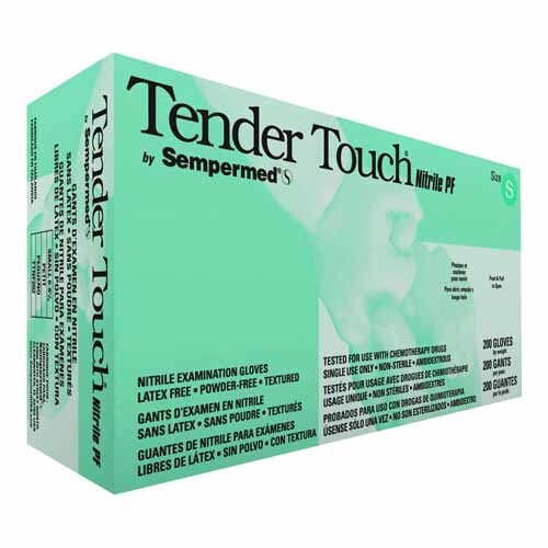 MON714132CS - Sempermed USA - Sempermed USA Exam Glove Tender Touch 200 Small NonSterile Nitrile Standard Cuff Length Textured Fingertips Lavender Chemo Tested / Fentanyl Tested, 2000 per Case