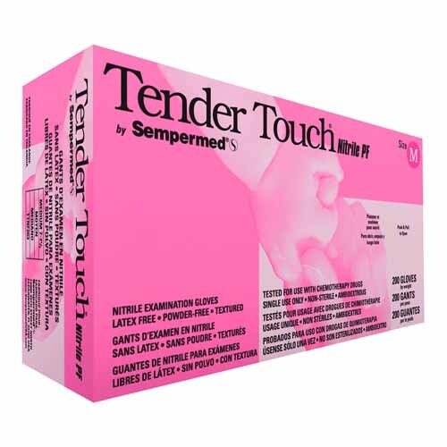 MON714133CS - Sempermed USA - Exam Glove Tender Touch 200 Medium NonSterile Nitrile Standard Cuff Length Textured Fingertips Lavender Chemo Tested / Fentanyl Tested, 2000 per Case