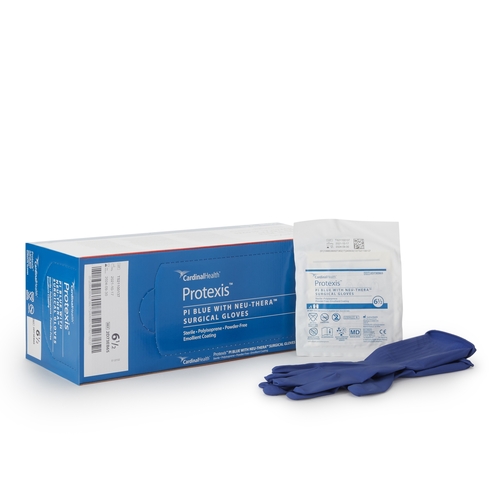 MON717844CS - Cardinal Health - Cardinal Health Surgical Glove ESTEEM Blue with Neu-Thera Size 6.5 Sterile Polyisoprene Standard Cuff Length Smooth Blue Not Chemo Approved, 200 EA/CS