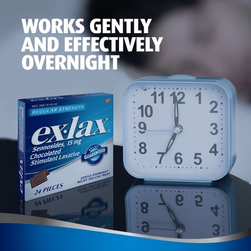 MON720070BX - Novartis - Laxative EX-Lax&reg; Tablet 48 per Box Chocolate, 48EA/BX