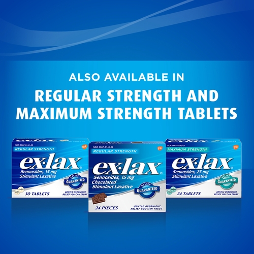 MON720070BX - Novartis - Laxative EX-Lax&reg; Tablet 48 per Box Chocolate, 48EA/BX