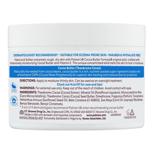 MON720921EA - Patterson Medical - Cocoa Butter Palmers 7.25 oz. Jar Scented Cream
