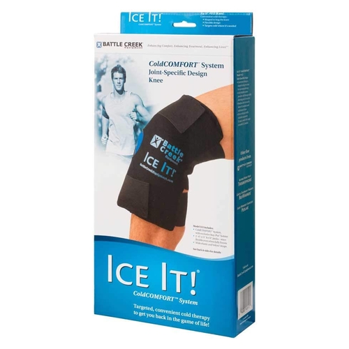 MON723880EA - Battle Creek - Ice It!&reg; MaxCOMFORT&trade; Cold Pack with Wrap, System Knee, Reusable, 12" x 13", Fabric/Foam/Vinyl/Gel