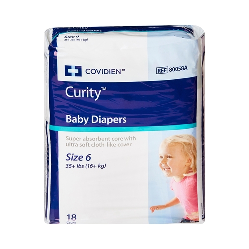 MON724687CS - Cardinal Health - Cardinal Health Curity&trade; Baby Diapers - Size 6, Over 35 lbs, 144/CS