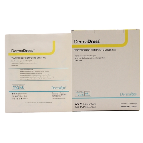 MON727077EA - Dermarite - Dermarite Composite Dressing DermaDress&reg; 6 X 6 Inch Gauze Sterile