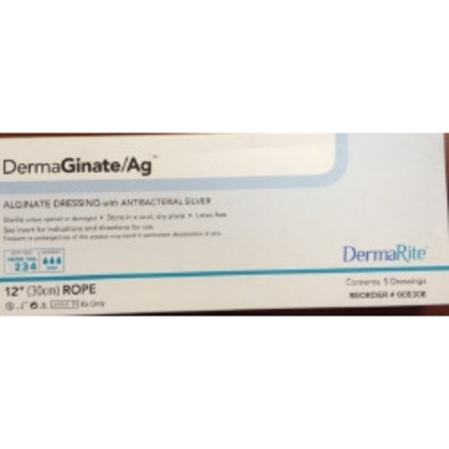 MON727096BX - Dermarite - Dermarite Calcium Alginate Dressing DermaGinate/ Ag 12" L Rope Calcium Alginate Sterile, 5 EA/BX