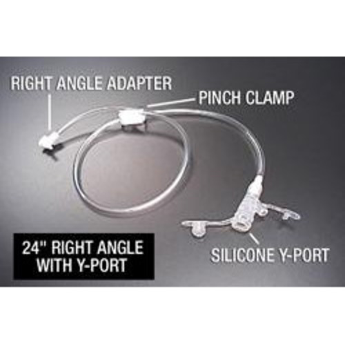 MON727971EA - Applied Medical Technologies - Applied Medical Technologies Right Angle Connector with Y-Port Adapter AMT Mini Classic 24"