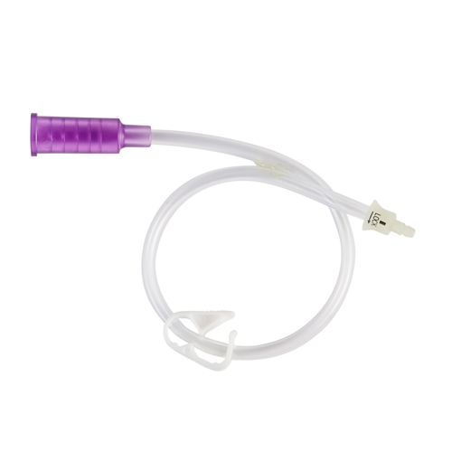 MON727972BX - Applied Medical Technologies - Applied Medical Technologies Straight Connector with Bolus Adapter Mini ONE 12&quot;, Purple, 10 EA/BX