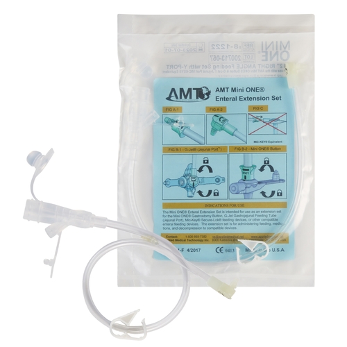 MON727974EA - Applied Medical Technologies - Applied Medical Technologies Right Angle Connector with Y-Port Adapter Mini ONE 12", Clear