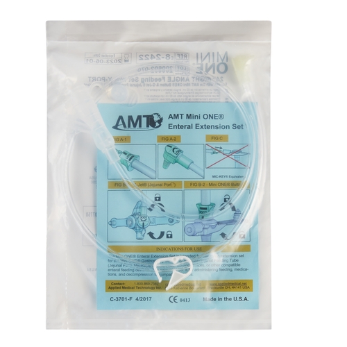 MON727977EA - Applied Medical Technologies - Applied Medical Technologies Right Angle Connector with Y-Port Adapter Mini ONE 24", Clear