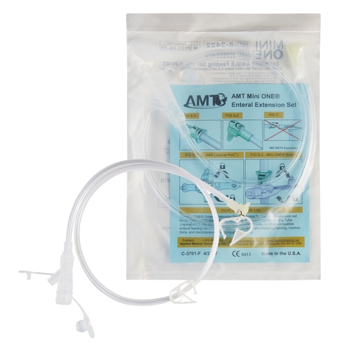 MON727977EA - Applied Medical Technologies - Applied Medical Technologies Right Angle Connector with Y-Port Adapter Mini ONE 24", Clear