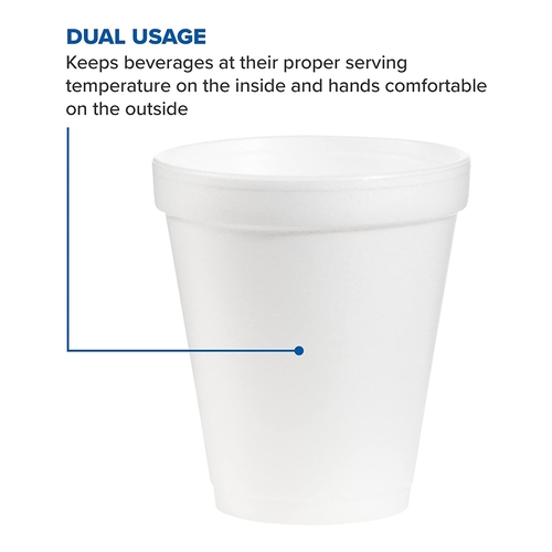 MON731822SL - Dart - Dart Drinking Cup 6 oz. White Styrofoam Disposable, 25 EA/SL