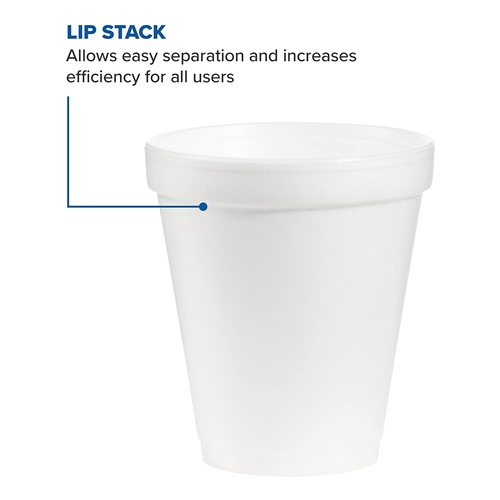 MON731822SL - Dart - Dart Drinking Cup 6 oz. White Styrofoam Disposable, 25 EA/SL
