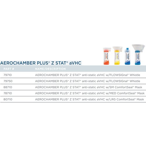 MON735162EA - Monaghan Medical - Monaghan Medical AEROCHAMBER PLUS&reg; Z STAT&reg; anti-static aVHC w/LRG ComfortSeal&reg; Mask