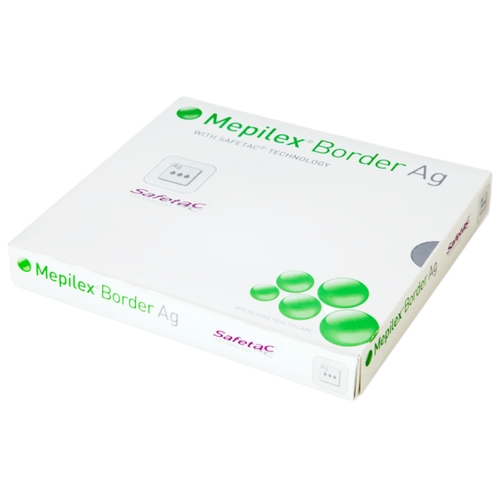 MON738650EA - Molnlycke Healthcare - Molnlycke Healthcare Foam Dressing with Silver Mepilex Border Ag 3" x 3" Square