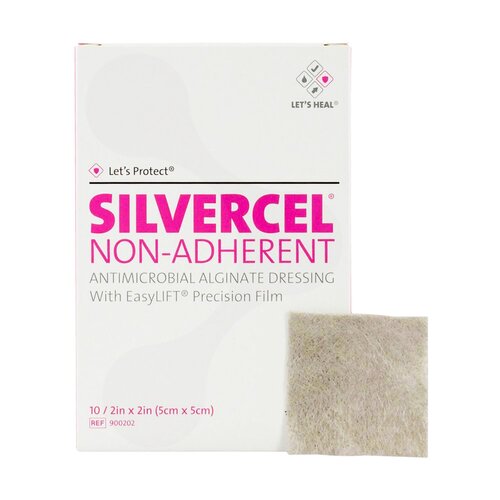 MON746628EA - Systagenix - Systagenix Silvercel Antimicrobial Alginate Dressing Antimicrobial Alginate Dressing 2" x 2" Sterile