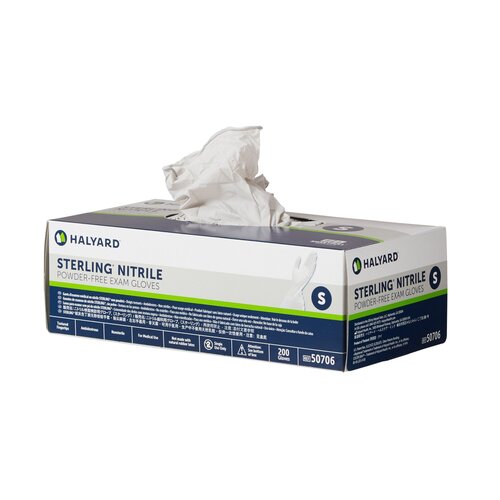 MON747113CS - Halyard - Halyard Exam Glove STERLING Small NonSterile Nitrile Standard Cuff Length Textured Fingertips Gray Chemo Tested, 2000 EA/CS