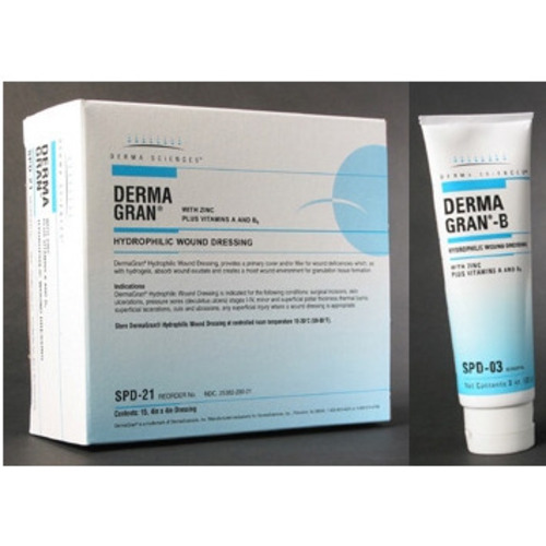 MON747216CS - Derma Sciences - Derma Sciences Hydrophilic Wound Dressing DermagranB 2" x 2", 25EA/BX 8BX/CS