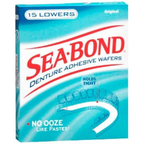 Sea Bond Denture Adhesive Wafers, Lowers, Fresh Mint - 30 lowers