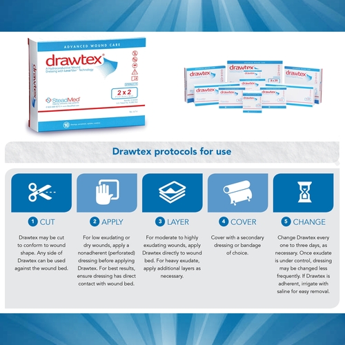 MON761644EA - Swiss-American Products - Swiss-American Products Non-Adherent Dressing Drawtex&reg; LevaFiber 2" X 2"