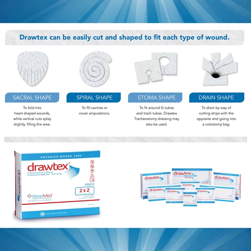 MON761644EA - Swiss-American Products - Swiss-American Products Non-Adherent Dressing Drawtex&reg; LevaFiber 2" X 2"