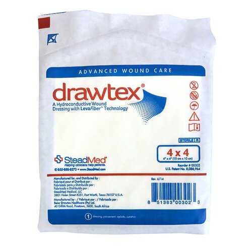 MON761646EA - Swiss-American Products - Swiss-American Products Non-Adherent Dressing Drawtex&reg; LevaFiber 4" X 4"