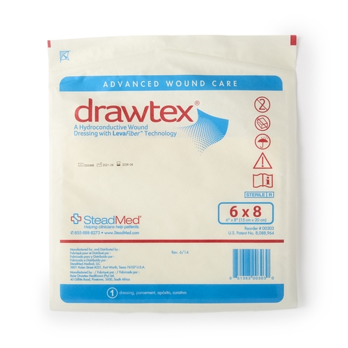 MON761647EA - Swiss-American Products - Swiss-American Products Non-Adherent Dressing Drawtex&reg; LevaFiber 6" X 8"
