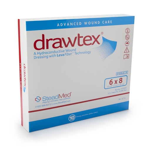 MON761647EA - Swiss-American Products - Swiss-American Products Non-Adherent Dressing Drawtex&reg; LevaFiber 6" X 8"