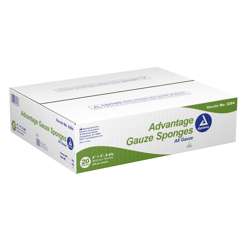 MON762584CS - Dynarex - Dynarex Gauze Sponge Gauze 8-Ply 4" x 4" Square, 4000 EA/CS