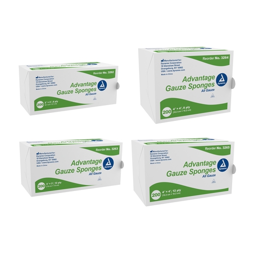 MON762584CS - Dynarex - Dynarex Gauze Sponge Gauze 8-Ply 4" x 4" Square, 4000 EA/CS