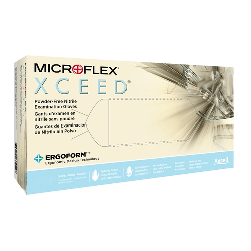 MON763379CS - Ansell - Ansell Exam Glove xCEED NonSterile Blue Powder Free Nitrile Ambidextrous Textured Fingertips Not Chemo Approved x-Large, 2500/CS
