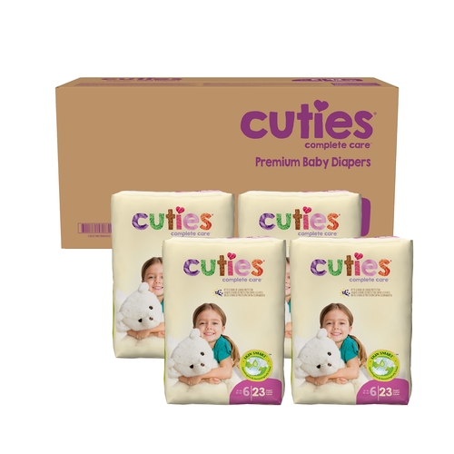 MON763396CS - First Quality - First Quality Cuties&reg; Diapers, Over 35 lbs. Size 6, 92/CS