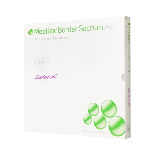 MON768214CS - Molnlycke Healthcare - Silver Foam Dressing Mepilex Border Ag 9-1/5 X 9-1/5 Inch Square Sterile