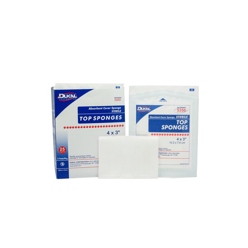 MON768871CS - Dukal - Top Sponge Multi Layer 4 x 3" Square Sterile, 600/CS