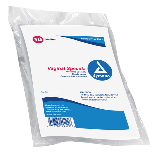 MON770132CS - Dynarex - Dynarex Vaginal Speculum Medium, 10/BG 10BG/CS