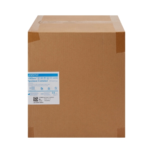MON771367CS - Amsino International - Specimen Container AMSure Plastic 120 mL (4 oz.) Screw Cap Patient Information Sterile, 100 EA/CS