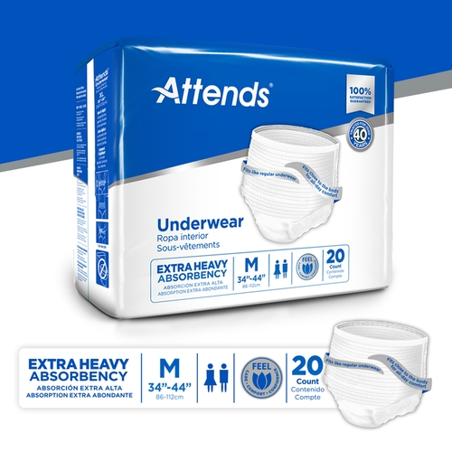 MON771656CS - Attends - Attends Care&reg; Moderate Absorbency Protective Underwear, Medium, 80/CS