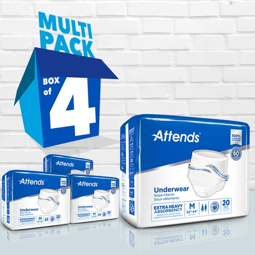 MON771656CS - Attends - Attends Care&reg; Moderate Absorbency Protective Underwear, Medium, 80/CS