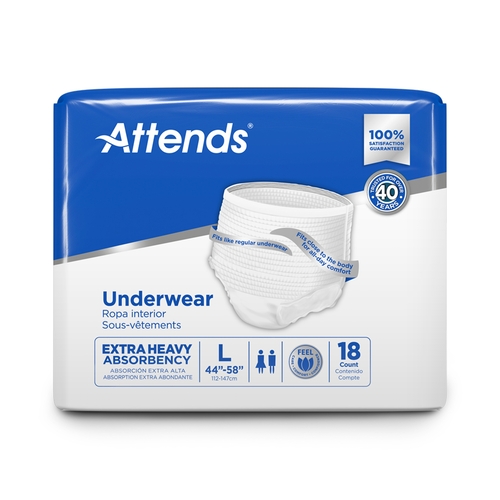 MON771657CS - Attends - Attends Care&reg; Moderate Absorbency Protective Underwear, Large, 72/CS