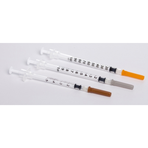 1ml 25G 1inch Syringe with Needle, Sterile Disposable Packaging. (100)