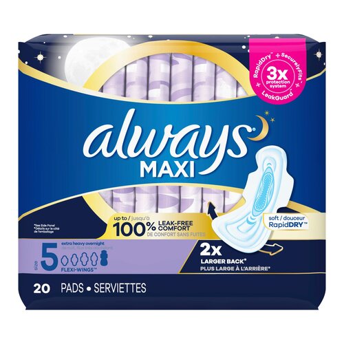 MON785309PK - Procter & Gamble - Feminine Pad Always&reg; Maxi With Wings Overnight Absorbency