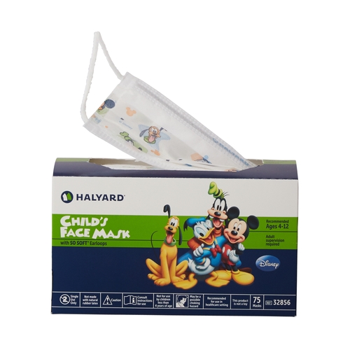 MON786030CS - Halyard - Halyard Procedure Mask Pleated Earloops Child Size Kid Design (Disney) NonSterile Not Rated, 750 EA/CS