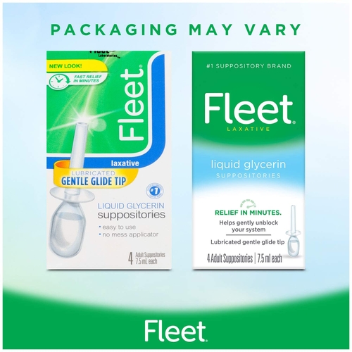 MON786875BX - C.B. Fleet - Laxative Fleet Suppository 7.5 mL 5.4 Gram Strength Glycerin, 4 EA/BX