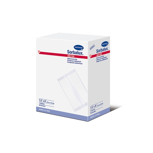 MON787090CS - Hartmann - Abdominal Pad Sorbalux ABD Nonwoven Cellulose 1-Ply 7-1/2 X 8 Inch Rectangle Sterile