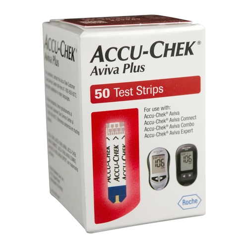 MON788222VL - Roche Diagnostics - Roche Diagnostics Blood Glucose Test Strips Accu-Chek&reg; Aviva Plus 50 Test Strips per Box, 50/VL